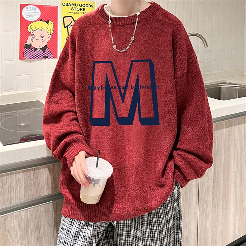 加厚加绒毛衣男大码毛线衣男针织衫男线衫M19260-P45 加绒款-P65图片