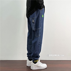 k301-p55-控78M-5XL牛仔黄泥在高阶宽松大码牛仔裤cityboy，男装牛仔裤，星座116