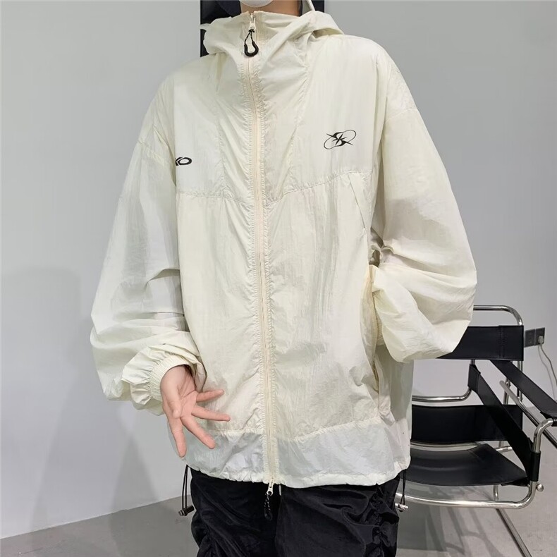 皱真抽绳防晒休闲外套夏天防晒上衣休闲宽松W9310,男装防晒衣,星座1116A-1（原606A）