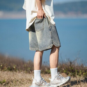2025新款夏季牛仔短裤男百搭潮流水洗宽松直筒裤子休闲薄款五分裤图片