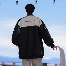 港风秋装2024机车服pu皮衣男情侣宽松夹克秋季大码外套S246P118，男装夹克，电商A233-1