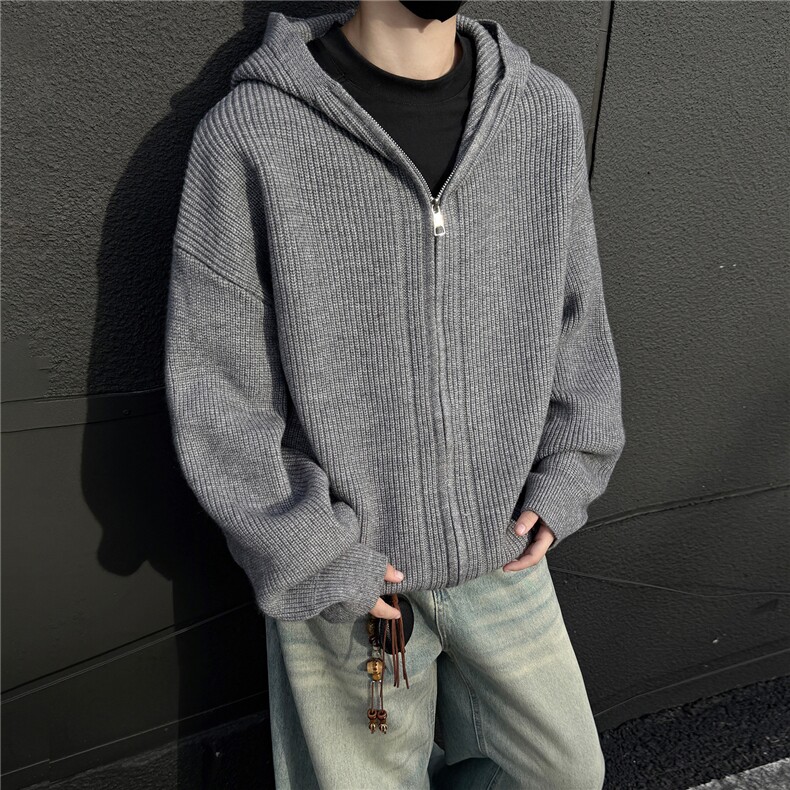 秋冬带帽毛衣开衫针织男士慵懒风线衣外套宽松,男装针织衫/毛衣,星座1206（原A206）