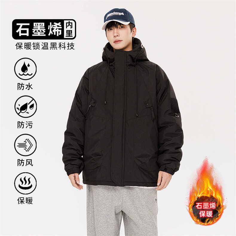 冲锋衣情侣户外登山服石墨烯发热内胆登山服滑雪加厚棉衣J90A-P60图片