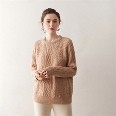 重工七针加厚~羊绒衫女绞花半高领时尚百搭毛衣针织打底秋冬新款，女装羊绒衫，绒创羊绒