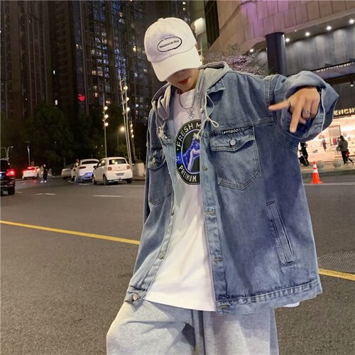 连帽牛仔外套男秋季韩版潮流痞帅衣服高级感ins潮牌夹克8863-p70，男装夹克，星座1008-1