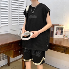 夏上新青少年时尚印花背心套装简约无袖T恤男女7811-P75控价108，男装背心/马甲，电商A441-1
