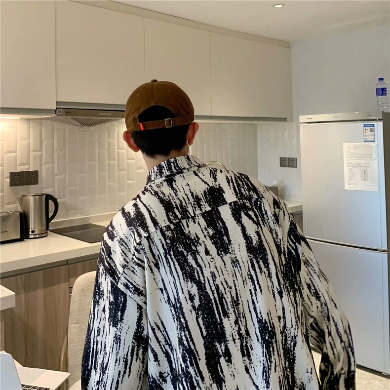 扎染衬衫男设计感小众潮流小香风工装休闲宽松外套潮牌CS418-P35,男装衬衫,星座1008-1