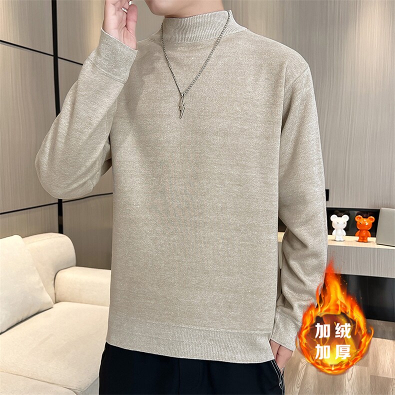 2023-403-2-M668-P26男新款半高领一体绒毛衣针织衫时尚帅气加绒,男装针织衫/毛衣,星座1018-1​