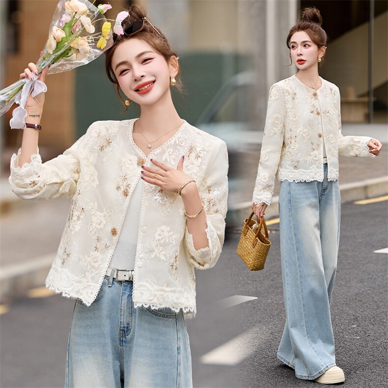 闺舍刺绣流苏设计轻薄外套女2025夏季优雅气质不规则新中式空调衫，女装短外套，妙形