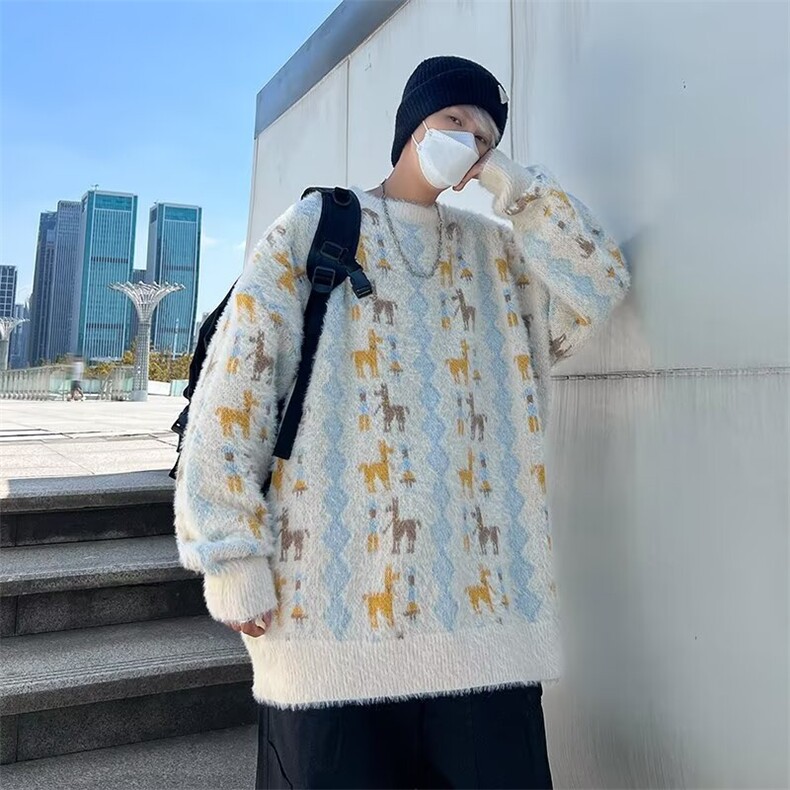 带帽冬季休闲潮常规青少年仿貂毛软糯毛衣M193-P57,男装针织衫/毛衣,星座1109-3