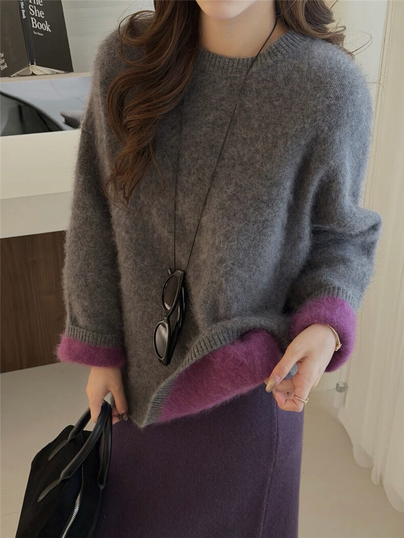 2025年秋季时尚百搭通勤简约休闲加厚圆领，女装羊毛衫，晨旭羊绒