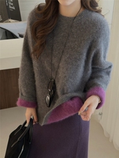 2025年秋季时尚百搭通勤简约休闲加厚圆领，女装羊毛衫，晨旭羊绒