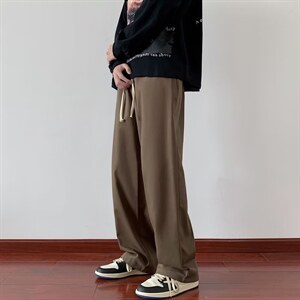 高级感日系慵懒裤宽松直筒阔腿裤夏季冷淡风休闲裤男 K3661-P31图片