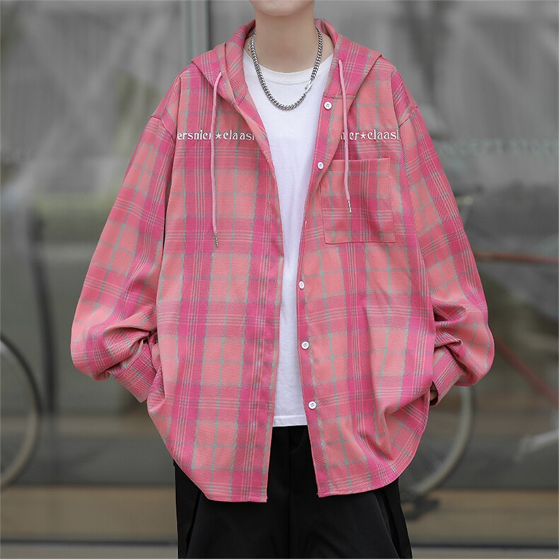 秋款男连帽衬衫字母印花抽绳衬衣外套CS4529P50,男装衬衫,星座1013-1