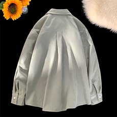 2025春季新款港风摆拍大码桃皮绒印花衬衫M-5XHC24063-特P35，男装衬衫，电商A022