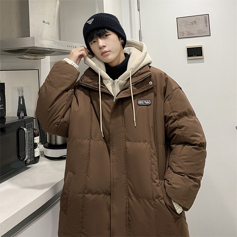 假两件衣男冬季日系慵懒加厚服情侣装袄面包服W6202-P90,男装棉衣,星座512-3