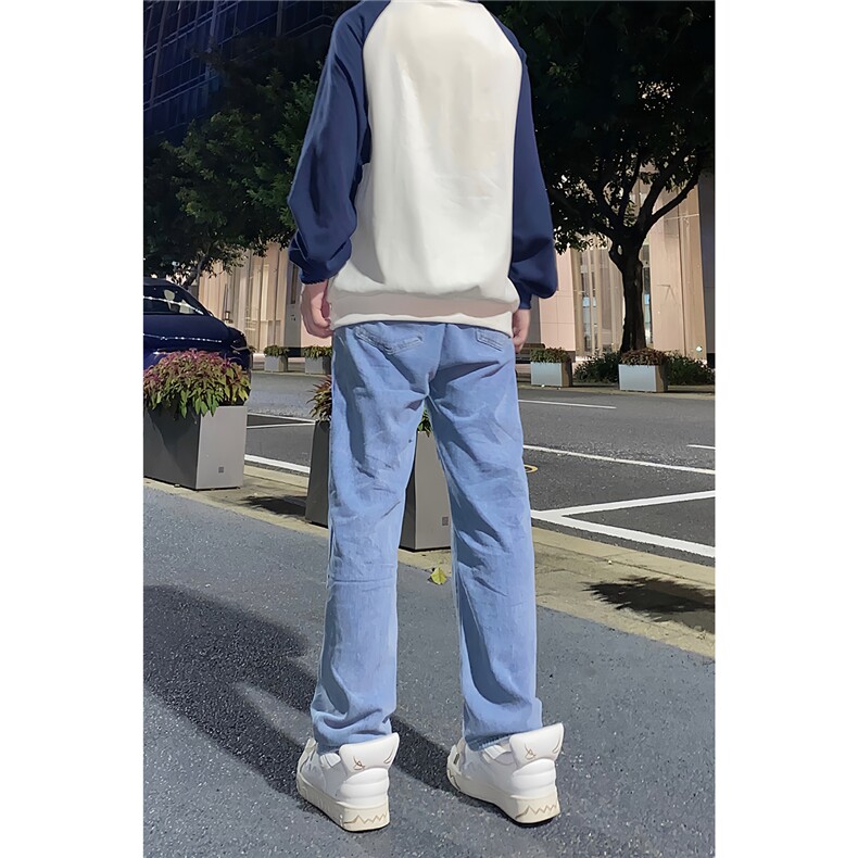 牛仔裤男秋季复古宽松直筒裤子水洗阔腿休闲长裤A080-9291-P35,男装牛仔裤,电商A080