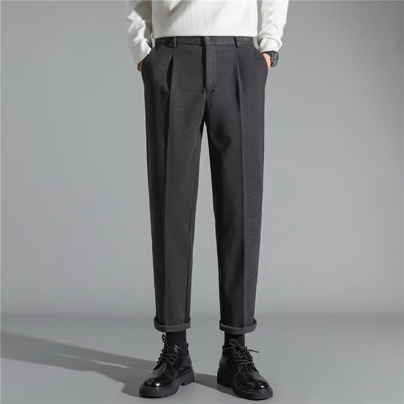 春秋季款男长裤直筒西裤宽松男士英伦免烫西装裤纯色休闲长裤M1，男装西裤，星座1116A-2（原606A-1）