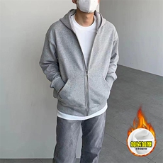 480G重磅加绒硬挺boxy男女秋冬美式高街结构双拉链开衫卫衣厚外套，女装短外套，电商A486