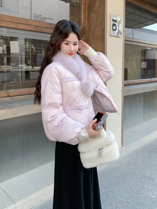 新款2026冬新款粉紫色新中式羽绒服7860-P275-K428图片