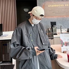 美式复古高街工装多口袋飞行员棒球服外套JK35P68，男装夹克，星座1116-2