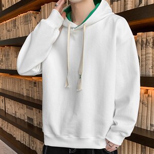 好质量！华夫格上衣男圆领连帽华夫格卫衣男大码长袖t恤男W622图片