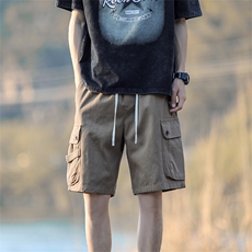 直播品质~数据款水洗工装短裤男夏季宽松刺绣五分裤特P40，男装牛仔裤，电商A309