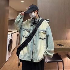 复古水洗刺绣牛仔外套男春秋潮牌提花帅气情侣休闲夹克JK2569，男装夹克，星座1116A-1（原606A）