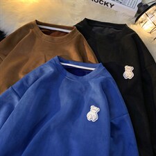 小熊内衬重磅卫衣男麂皮绒加绒加厚秋冬保暖内衣打底衫长袖t恤，男装卫衣，星座809A(原222-1)