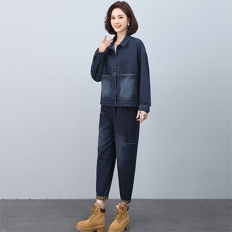 时尚牛仔套装女宽松显瘦休闲两件套6529-529,女装套装/套裙,叶笙衣
