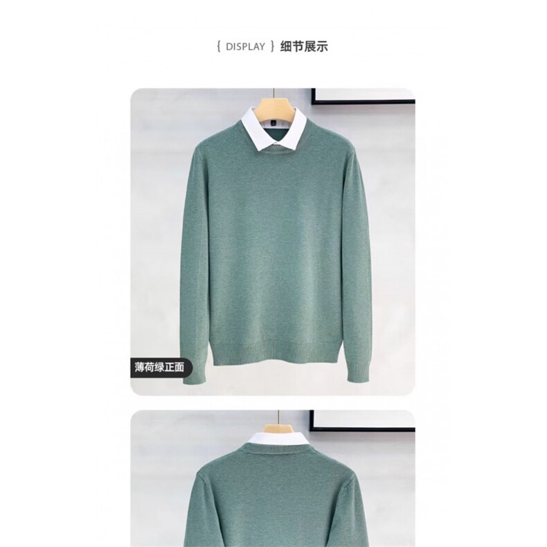 1506A/G98270/P49新款秋冬假两件打底圆领毛衣针织衫修身上衣,男装T恤,星座1506A