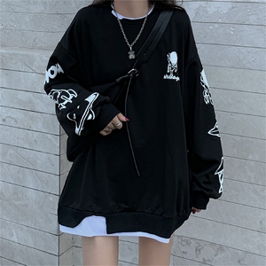 发泡印花假两件薄款卫衣女 E152-P52图片