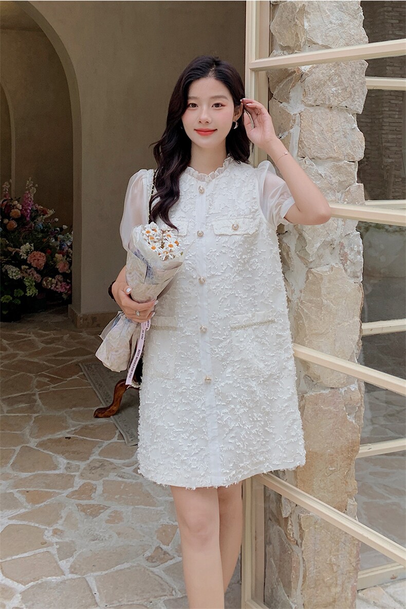 现货2023年轻法式温柔风清纯连衣裙,女装连衣裙,艾仟回(原伊仟回)