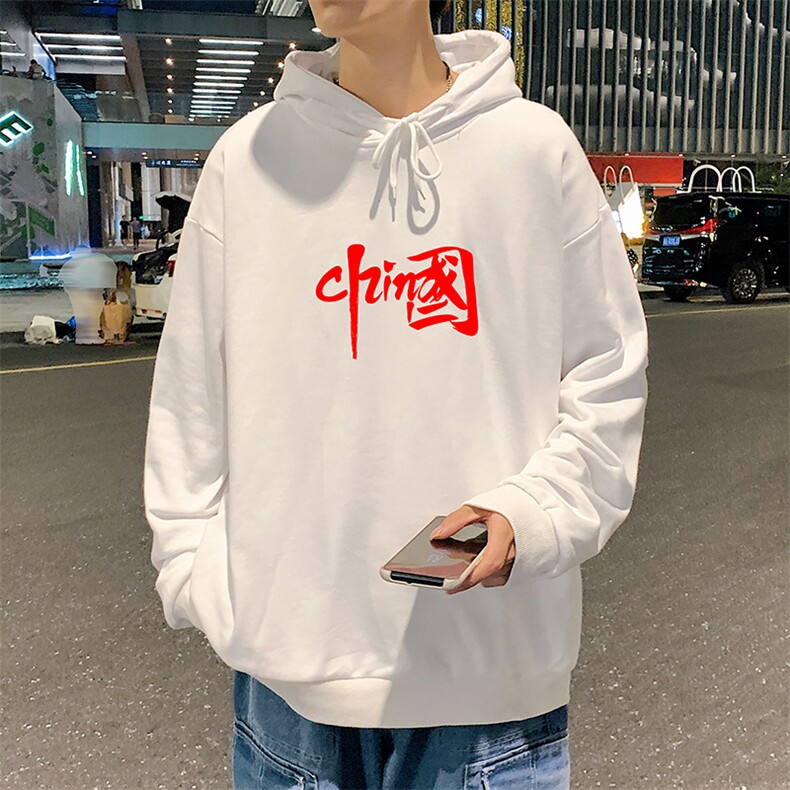 WY2199-P35加绒款-P40纯棉连帽卫衣男大码运动帽衫宽松薄外套男,男装卫衣,电商A040
