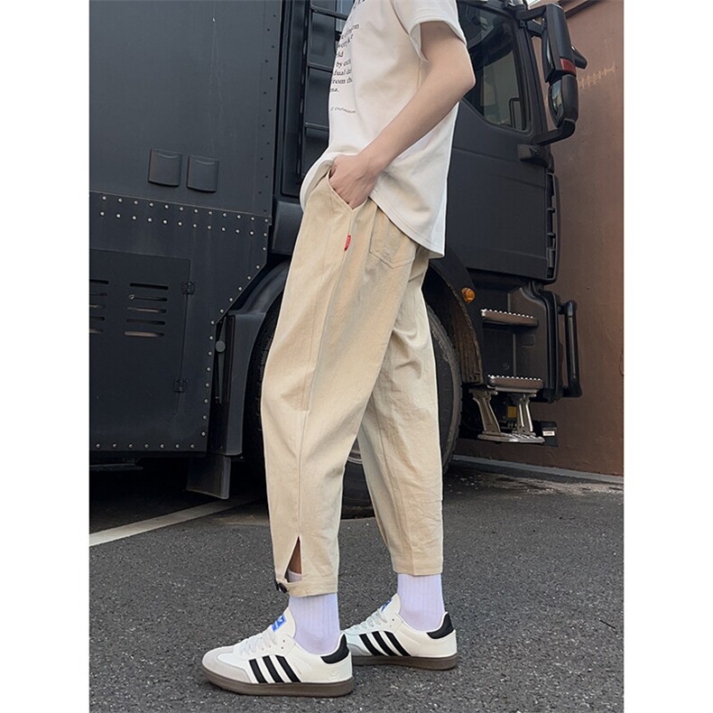2025夏季新品七分休闲萝卜裤潮流脚口扣袢K383-P30,男装休闲裤,电商A178