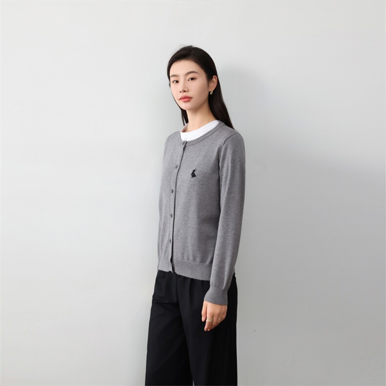 小兔刺绣开衫,针织衫/毛衣,美莎羊绒