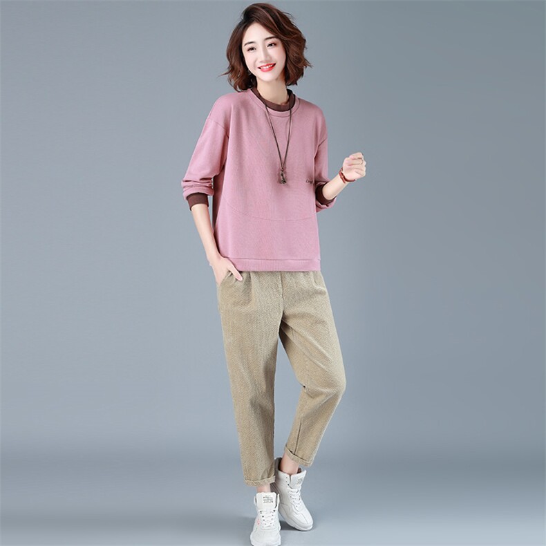 2023年春季新款卫衣套装女气质减龄韩版休闲时尚两件套装裤子女棉,女装套装/套裙,简韵佳