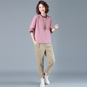 2023年春季新款卫衣套装女气质减龄韩版休闲时尚两件套装裤子女棉图片