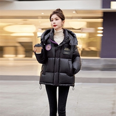 潮牌羽绒服男女短款加厚白鸭绒连帽2023年新款冬季外套，女装羽绒服，伊仟回