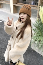 【有大货】2025冬皮毛一体长款毛绒大衣外套2C372-9058-P255控368，女装毛呢外套，2C372