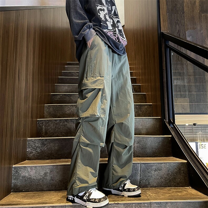 复古多口袋工装裤宽松美式中性风男女街头潮流百搭长裤K0822-P38,男装休闲裤,星座308B-1
