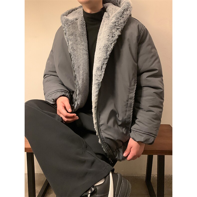 秋冬棉衣外套加绒双面穿兔毛1016-1W107P138K168夹棉P158K188,男装棉衣,星座1016-1（原电商B408-1）