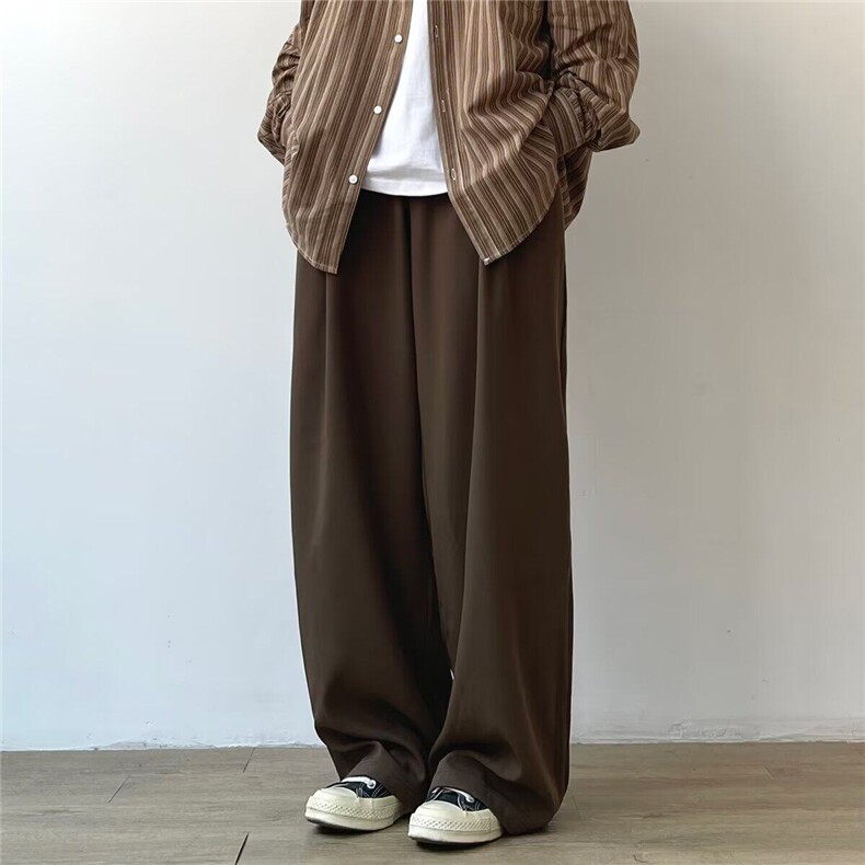 日系春季复古宽松直筒青少年休闲垂感西裤男女百搭阔腿裤KX99,男装西裤,星座1116A（原606A-3）