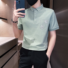 2025夏季新款帅气刺绣短袖T恤翻领Polo衫32552-P58，男装T恤，电商D342