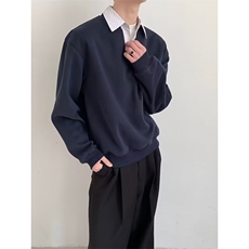 1506-1/WA101/P46布老哥Blog春季美式假两件叠穿卫衣宽松，男装卫衣，星座1506-1