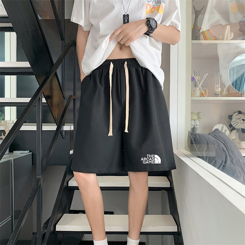 HD74232-P22华夫格短裤男大码宽松五分裤男直筒中裤,男装休闲裤,电商A040
