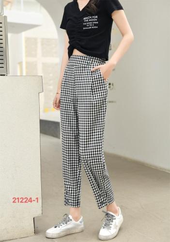 (现货)夏季新品小黑白格轻熟小脚裤,女装,艺尚丽人