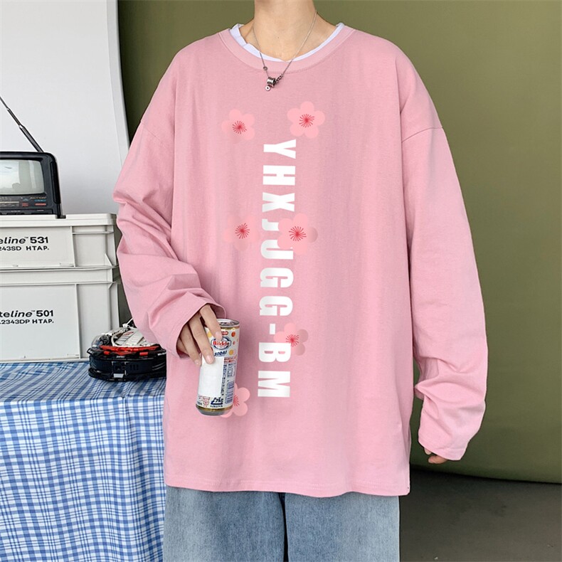 ！秋季打底衫男卫衣男潮流圆领纯棉长袖T恤男CX292-P25,男装T恤,电商B371