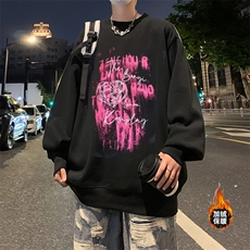 潮流街头风男士长袖卫衣秋冬季宽松情侣装外套加绒上衣服WR143，女装短外套，星座1116A-1（原606A）