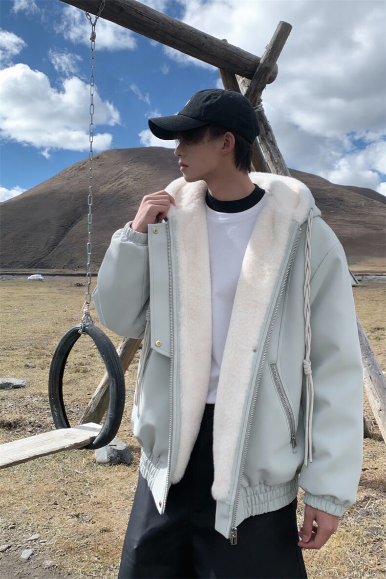 XZ514-2-25108-P110一体毛座山雕连帽棉服加厚保暖夹克冬季外套男,男装夹克,星座514-2(原B239)